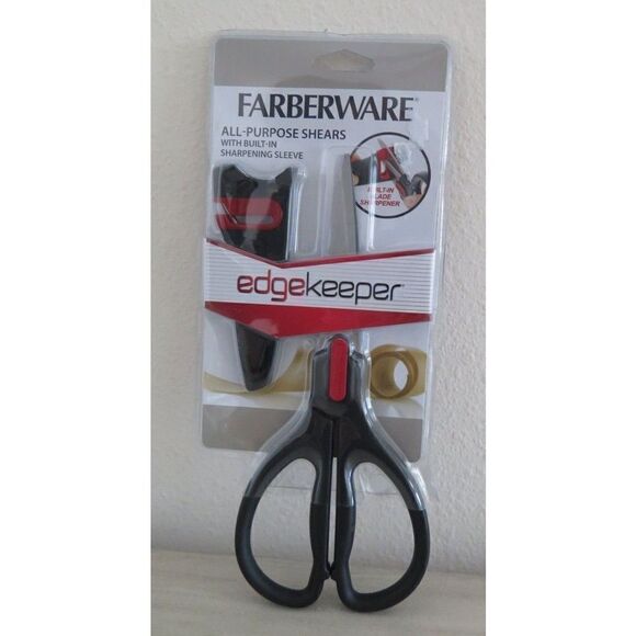 Farberware Edgekeeper All-Purpose Shears Scissors w/Built-In Sharpening Sleeve - Picture 1 of 4